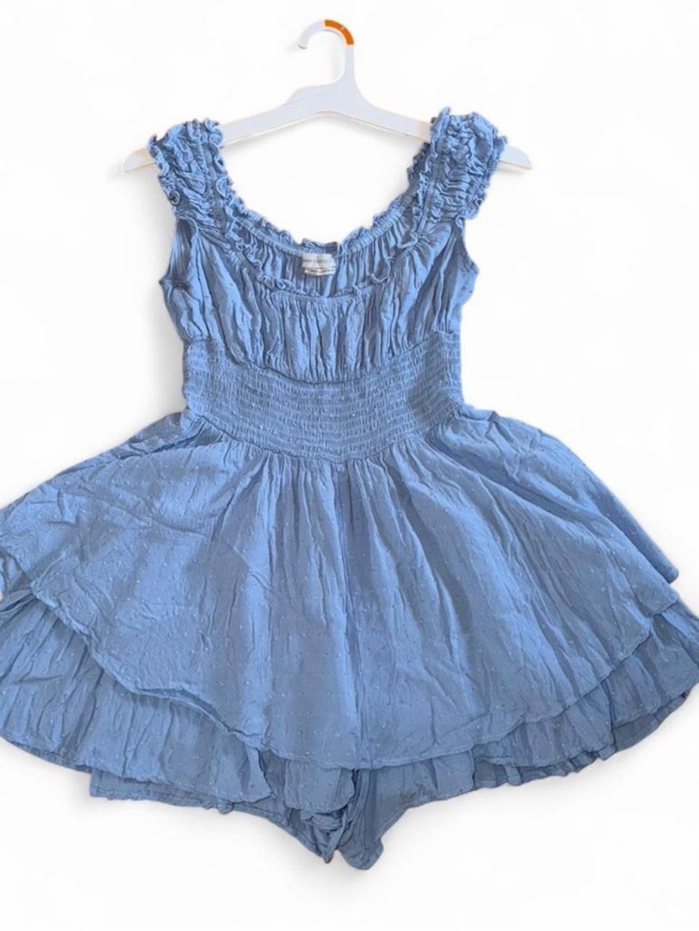 Urban Outfitters Light Blue Ruffled Romper